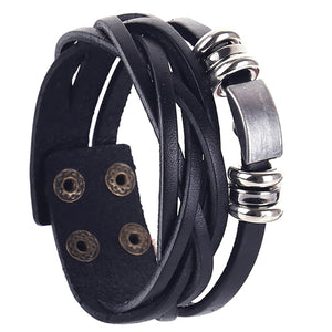 Men Geometric Woven Leather Bracelet Leather Bracelet