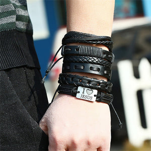 Braided Bracelet Vintage Hand-woven Multi-layer Leather Bracelet Jewelry